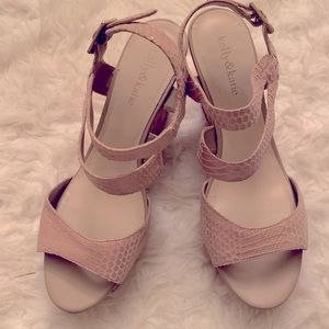 Cute n sexy snake skin pattern beige heels